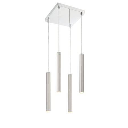 Z-Lite Forest 4 Light Island/Billiard, Chrome & Brushed Nickel 917MP12-BN-LED-4SCH